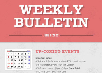 McCarthy Middle School Weekly Bulletin