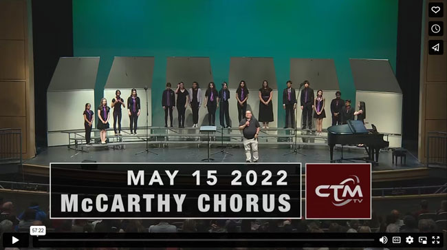 McCarthy Middle School Chorus spring 2023 concert