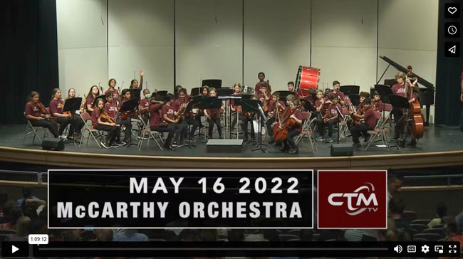 McCarthy Middle School Orchestra Spring 2023 Concert