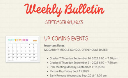 McCarthy Middle School Weekly Bulletin