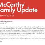 McCarthy Family Update - December 21, 2025