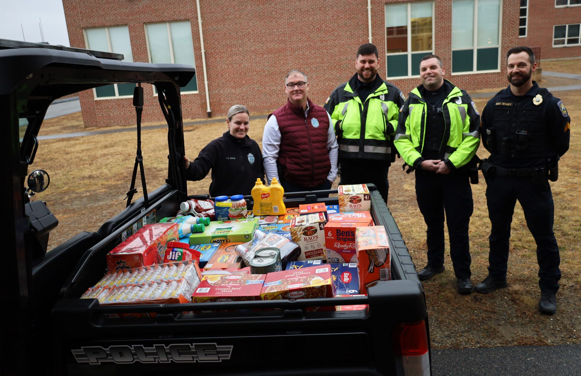 Chelmsford Police Department personnel donated over 550 items to McCarthy Middle School's Project 300 drive on Thursday, January 15, 2026