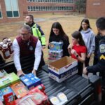 Chelmsford Police Department personnel donated over 550 items to McCarthy Middle School's Project 300 drive on Thursday, January 15, 2026