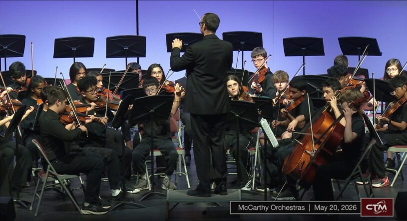 The McCarthy Middle School Orchestra held its spring concert on stage in the Carl J. Rondina Performing Arts Center at Chelmsford High School on Wednesday, May 20.