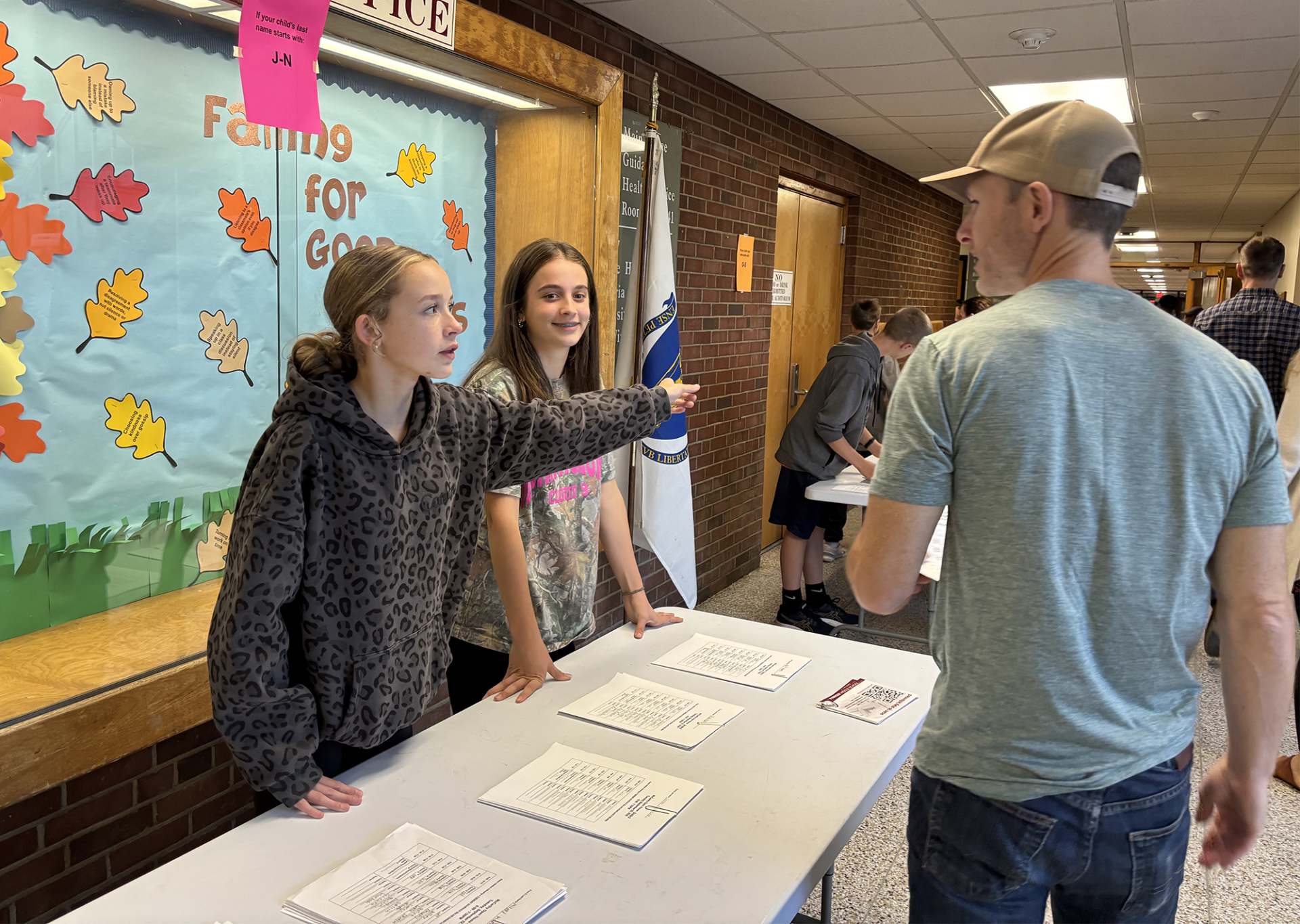 McCarthy 8th Grade Open House Student Ambassadors for McCarthy Middle School help parents and guardians find their way around the school during the parent-curriculum night open house on Tuesday, Sept. 22.