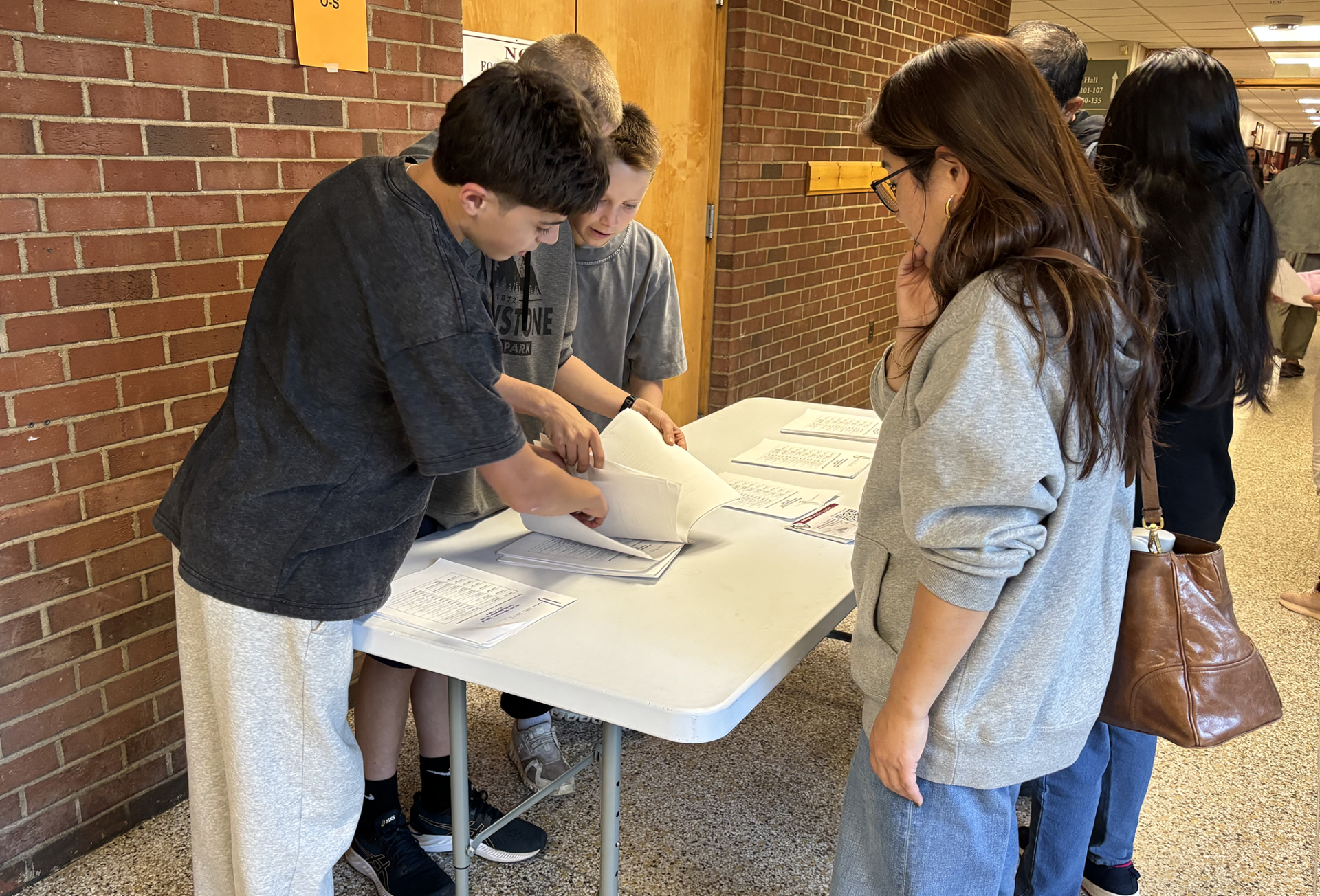 McCarthy 8th Grade Open House Student Ambassadors for McCarthy Middle School help parents and guardians find their way around the school during the parent-curriculum night open house on Tuesday, Sept. 22.