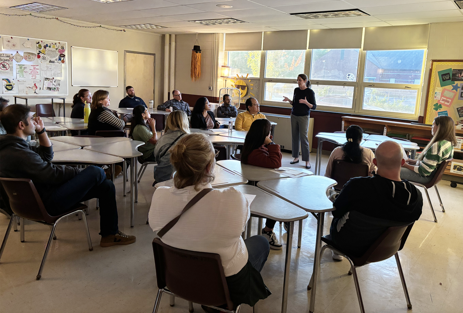 Parents and guardians of McCarthy Middle School 7th grade students attend a parent-curriculum night open house on Thursday, Sept. 24, 2026.