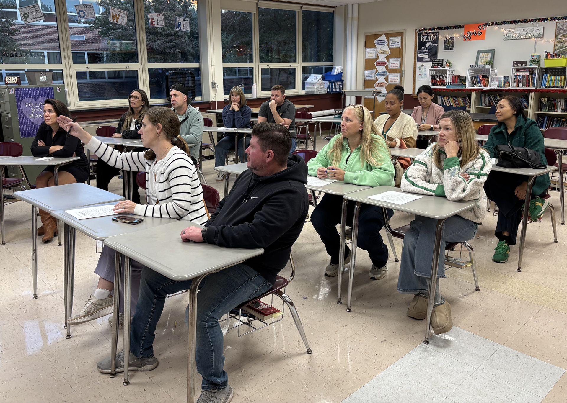 Parents and guardians of McCarthy Middle School 7th grade students attend a parent-curriculum night open house on Thursday, Sept. 24, 2026.