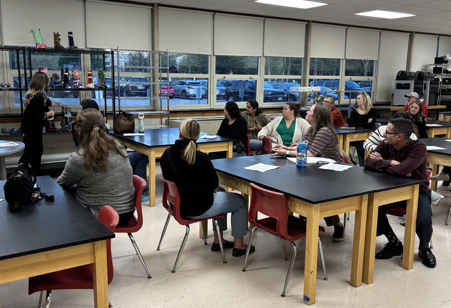 Parents and guardians of McCarthy Middle School 7th grade students attend a parent-curriculum night open house on Thursday, Sept. 24, 2026.