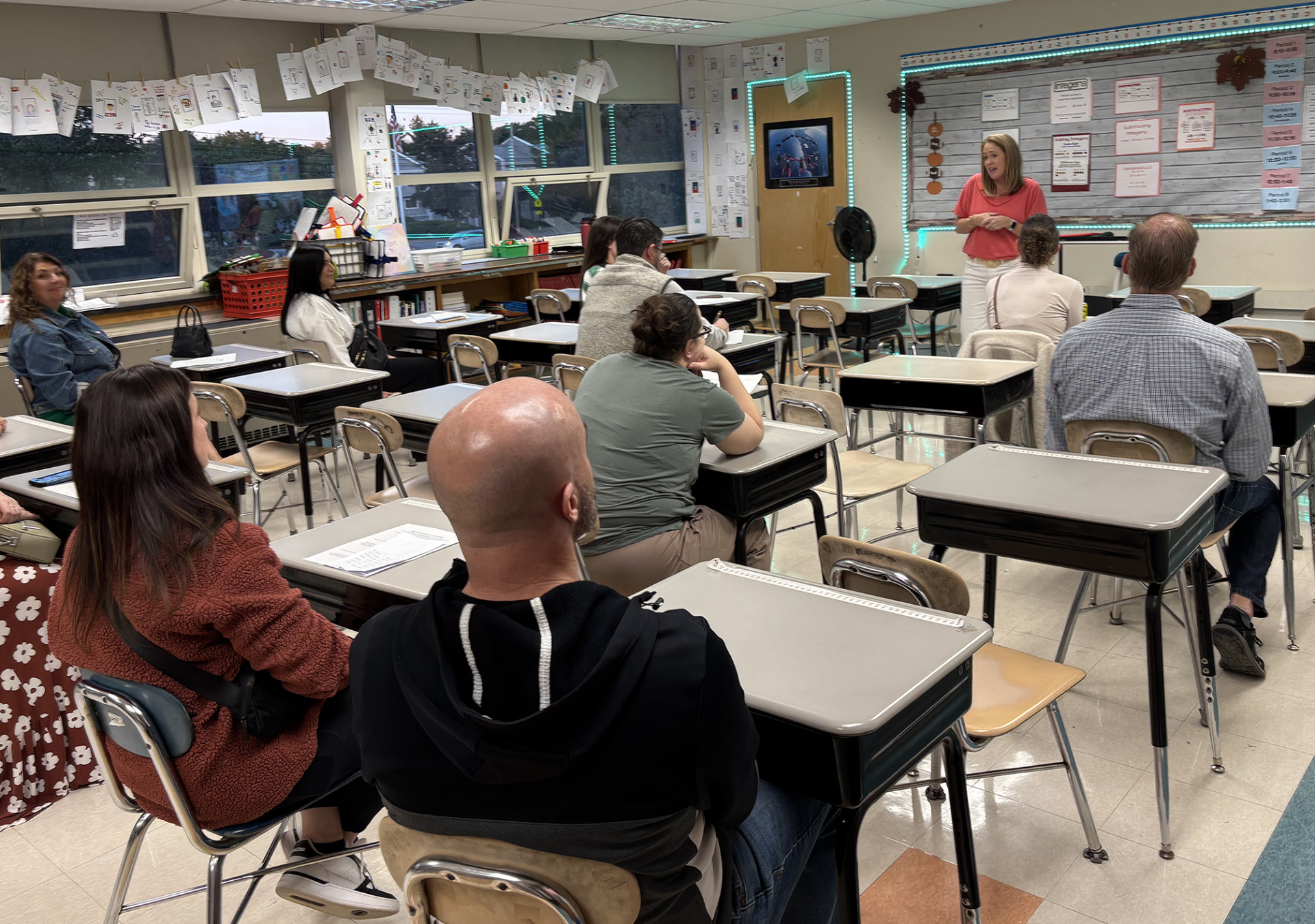 Parents and guardians of McCarthy Middle School 7th grade students attend a parent-curriculum night open house on Thursday, Sept. 24, 2026.