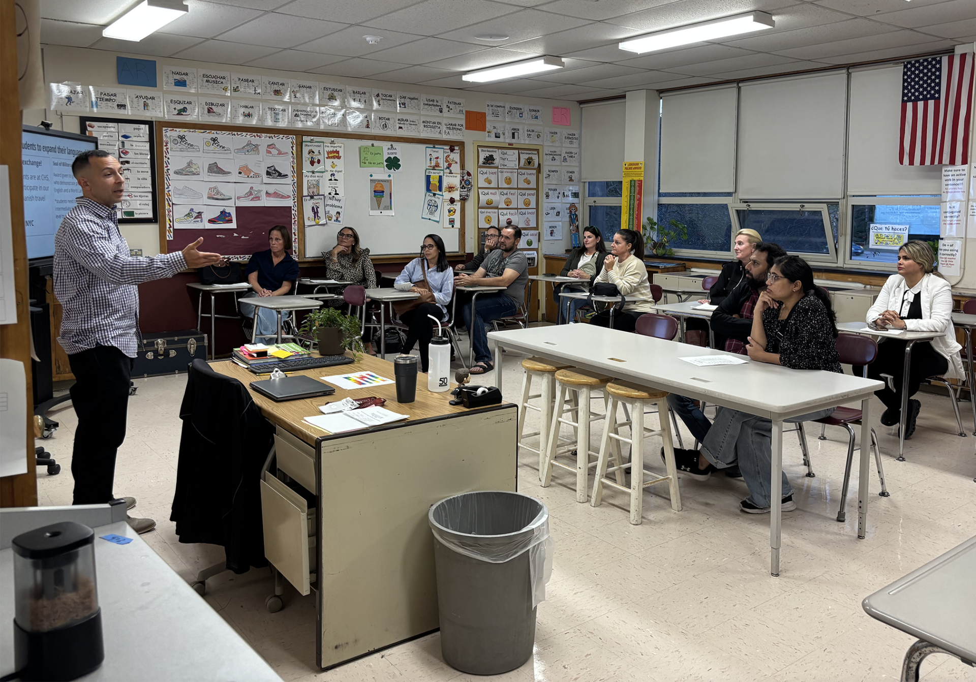 Parents and guardians of McCarthy Middle School 7th grade students attend a parent-curriculum night open house on Thursday, Sept. 24, 2026.