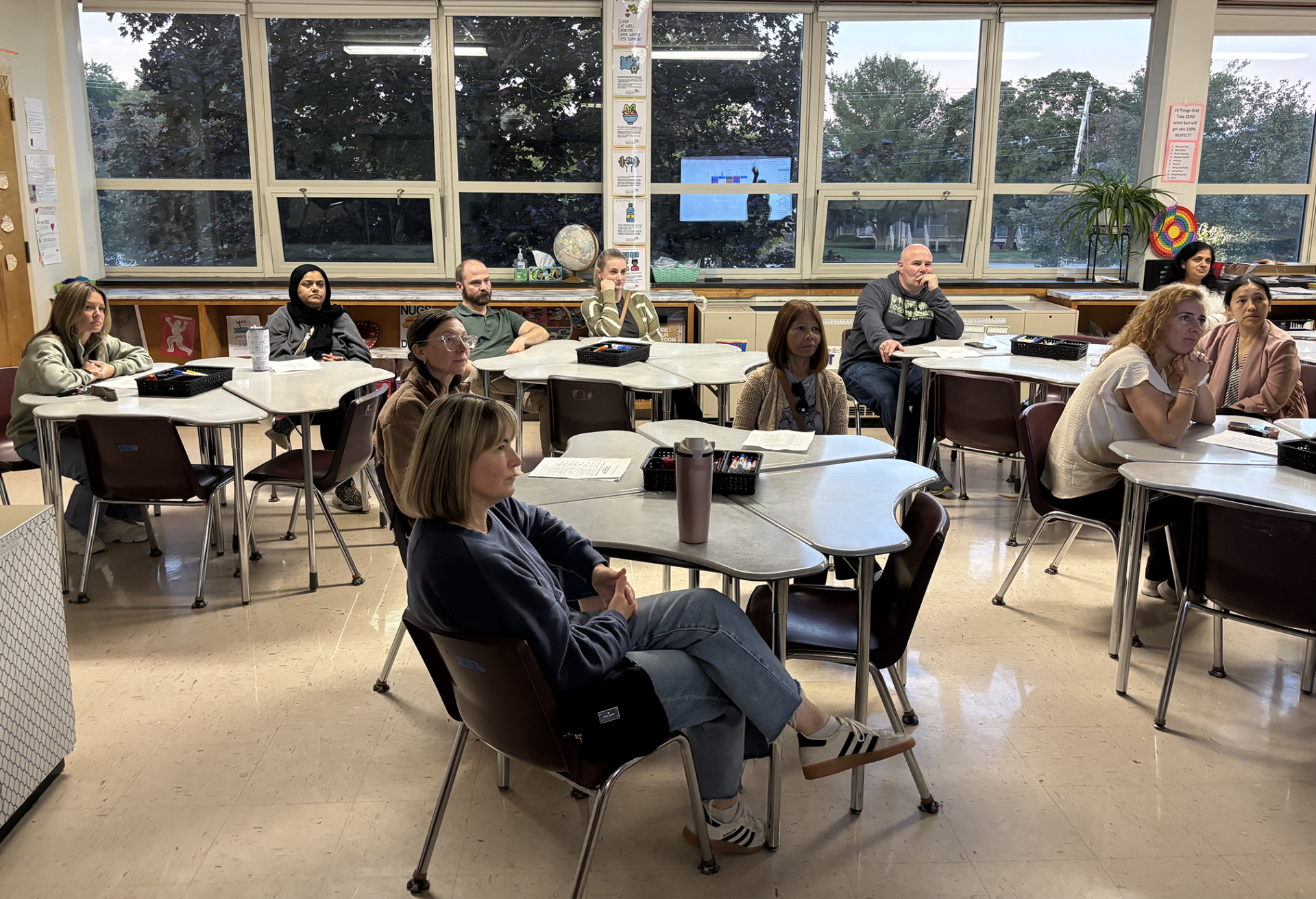 Parents and guardians of McCarthy Middle School 7th grade students attend a parent-curriculum night open house on Thursday, Sept. 24, 2026.