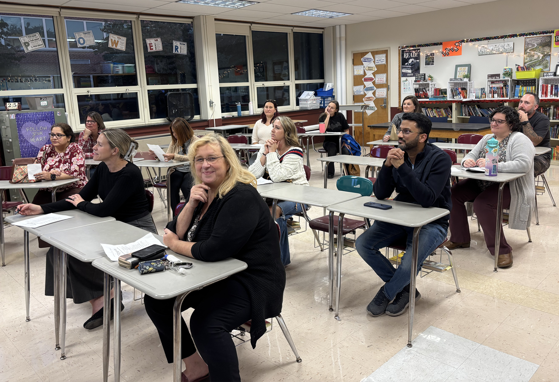 Parents and guardians of McCarthy Middle School 7th grade students attend a parent-curriculum night open house on Thursday, Sept. 24, 2026.